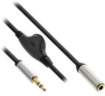0.25m - Inline&reg; Slim Audio Kabel Klinke 3,5mm ST / BU, mit Lautst&auml;rkeregler