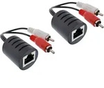 50m - Inline&reg; Audio &uuml;ber RJ45 passiv, 2x Cinch Stecker / RJ45 Buchse, max.