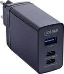 InLine 3-Port TravelCharge, 65W USB-Netzteil, 2x USB-C, 1x USB-A, EU/UK/US