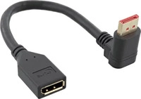 Inline DisplayPort 1.4 Adapterkabel ST/BU, 8K4K, nach oben gewinkelt