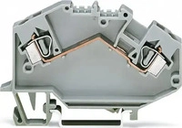 Wago 2-Leiter-Durchgangsklemme, 4mm&sup2;, f&uuml;r TS 35 x 15 und 35x7,5, grau