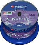 Verbatim 43758, Verbatim DVD+R DL 8.5GB/240Min/8x Cakebox (50 Disc)