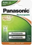 2x Panasonic NiMH AAA Micro 750mAh HR03 Akku f&uuml;r DECT Telefon