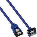 Inline&reg; SATA 6Gb/s Anschlusskabel rund, abgewinkelt, blau, mit Lasche, 0,5m