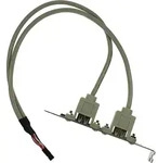 Inline Slotblech USB 2.0, 2x USB Buchse auf 1x 10pol Pfostenverbinder, 0,35m