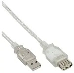 Inline&reg; USB 2.0 VerL&auml;ngerung, St/Bu, Typ A, transparent, 2m