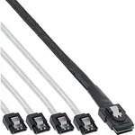 Inline&reg; SAS Anschlusskabel, Mini-SAS SFF-8087 an 4x SATA, 1:1, OCR, 0,75m