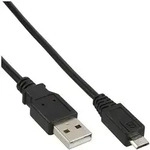 Inline&reg; Micro-USB 2.0 Kabel, USB-A Stecker an Micro-B Stecker, schwarz, 0,5m