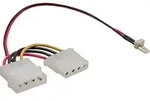 Inline&reg; L&uuml;fter Adapterkabel, 3pol L&uuml;fter an 4pol Netzteil 12V, 0,15m