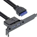Inline Slotblech USB 3.0, 2x USB Buchse auf intern Mainboardanschluss 0,5m
