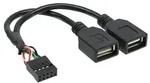 Inline&reg; USB 2.0 Adapterkabel, 2x Buchse A auf Pfostenanschluss