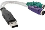 Inline&reg; USB zu PS/2 Konverter, USB Stecker an 2x PS/2 Buchse f&uuml;r Maus + Tastatur