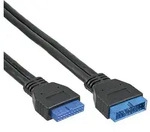 Inline&reg; USB 3.0 VerL&auml;ngerung intern, Pfostenanschluss Stecker auf Buchse, 0,35m