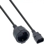 Inline Netz Adapter Kabel, Kaltger&auml;te C14 auf Schutzkontakt Buchse, 1m