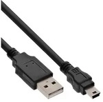 Inline&reg; USB 2.0 Mini-Kabel, USB A ST an Mini-B ST (5pol.), schwarz, 0,5m