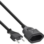 Inline&reg; Euro-VerL&auml;ngerung, Eurostecker an Eurokupplung, schwarz, 2m