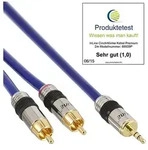 5m - Inline&reg; Cinch/Klinke Kabel, PREMIUM, 2x Cinch Stecker an 3,5mm Klinke