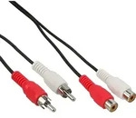 2.5m - Inline&reg; Cinch VerL&auml;ngerung, 2x Cinch, Stecker / Buchse
