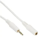 5m - Inline&reg; Klinke Verl&auml;ngerung, 3,5mm Stecker / Buchse, Stereo wei&szlig; / gold