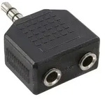 Inline&reg; Audio Adapter, 3,5mm Klinke Stecker an 2x 3,5mm Klinke Buchse, Stereo