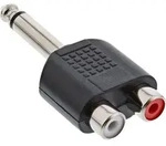 Inline&reg; Audio Adapter, 6,3mm Klinke Stecker an 2x Cinch Buchse, Mono
