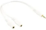 0.1m - Inline&reg; Klinken Y-Kabel, 3,5mm ST an 2x 3,5mm BU, Stereo, wei&szlig;/vergoldet
