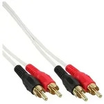 7m - Inline&reg; Cinch Kabel, 2x Cinch, Stecker / Stecker, wei&szlig; / gold