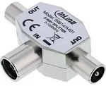 Inline&reg; Antenne T-Verteiler f&uuml;r TV, 1x Koax Buchse an 2x Koax Stecker