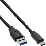 Inline&reg; USB 3.2 Gen.1x2 Kabel, USB-C Stecker an A Stecker, schwarz, 0,5m