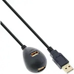 Inline&reg; USB 2.0 VerL&auml;ngerung, ST / BU, Typ A, schwarz, mit Standfuss, 2m
