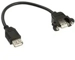 Inline&reg; USB 2.0 Adapterkabel, Buchse A auf Einbaubuchse A, 0,2m