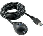 Inline&reg; USB 3.2 Gen.1 Verl., USB A Stecker / Buchse, schwarz, mit Standfu&szlig;, 1m