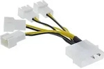 Inline&reg; L&uuml;fter Adapterkabel, 4x L&uuml;fter 3pol. an 13,34cm (5,25")