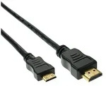 Inline&reg; High Speed HDMI Mini Kabel, Stecker A auf C, verg. Kont., schwarz, 1m