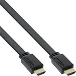 Inline HDMI-High Speed Flachkabel mit Ethernet, verg. Kontakte, schwarz, 1,5m
