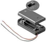 Goobay Batteriehalter f&uuml;r 2x Mignon mit Deckel und Schalter lose Kabelenden,