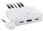 Inline&reg; KVM Switch, 2-fach, Displayport 1.2, 4K, USB, mit Audio, integr. Kabel