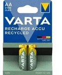 2x Varta NiMH AA Mignon 2100mAh HR6 Recycled Recharge Akku