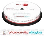 PRIMEON - BD-R 25GB/2-10x, Ultra Speed, Cakebox (10 Disc) - photo-on-disc ultragloss,