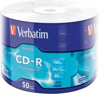 Verbatim 43787, Verbatim CD-R 80Min/700MB/52x Eco-Pack (50 Disc)