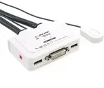 Inline&reg; KVM Switch, 2-fach, DVI-D, USB, mit Audio, integr. Kabel