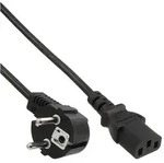 Inline&reg; Netzkabel, Schutzkontakt gewinkelt auf Kaltger&auml;testecker C13, 0,5m