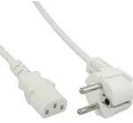 Inline&reg; Netzkabel, Schutzkontakt gewinkelt auf Kaltger&auml;testecker C13, wei&szlig;, 5m