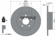 2x TEXTAR Bremsscheibe PRO 92072703