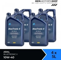 20L Aral BlueTronic II 10W-40 Motor&ouml;l passend f&uuml;r Fiat 9.55535 D2 VW 505.00...