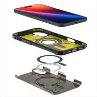 Spigen Tough Armor MagSafe H&uuml;lle mit Standfunktion f&uuml;r iPhone 16 - Gunmetal