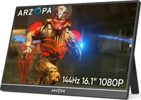 ARZOPA Z1FC 16,1 Zoll 144 Hz tragbarer Gaming-Monitor, 106 % sRGB, 1080p Full HD,