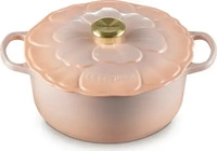 Le Creuset Runder Br&auml;ter Blume aus Gusseisen 26cm 5.3L Peche