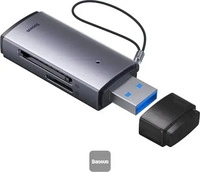 Baseus Lite-Serie USB-A auf SD/TF-Kartenleser grau