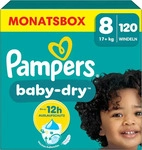 Pampers Babywindeln Gr&ouml;&szlig;e 8, 120 Windeln, 17 kg, bis zu 100 % Auslaufschutz und